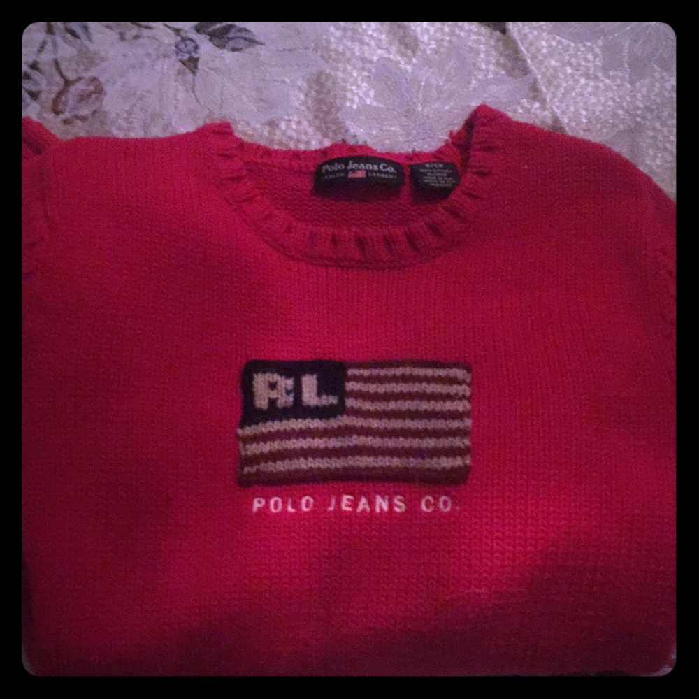 Ralph Lauren red American flag sweater small